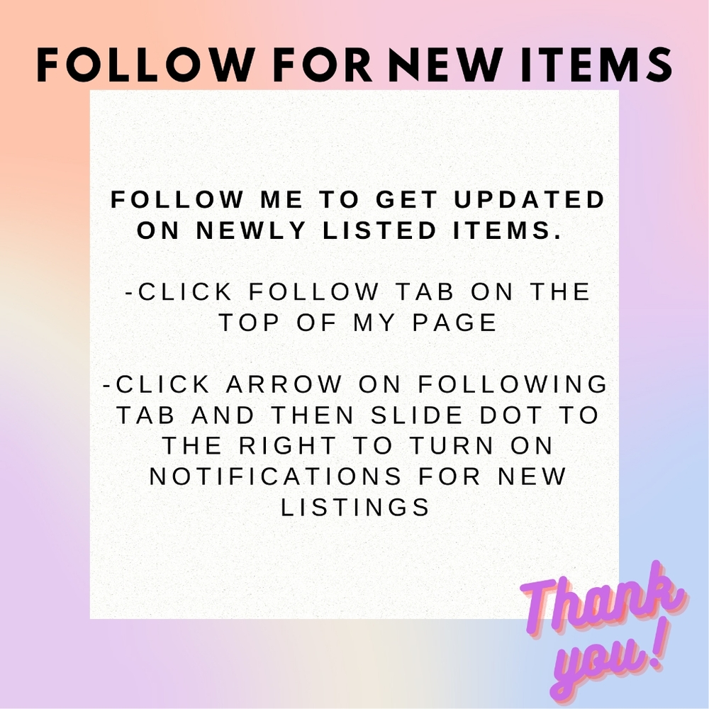 HOW TO GET NOTIFIDED OF NEW ITEMS FOR SALE!